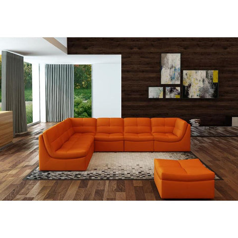 J&M Furniture Lego 7 Piece Living Room Set in Pumpkin