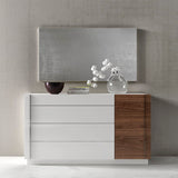 J&M Furniture Lisbon Dresser in White & Walnut