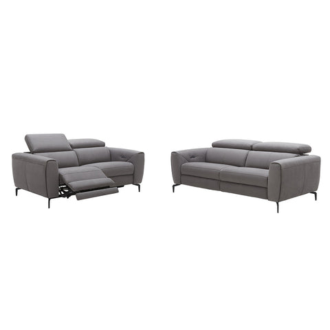 J&M Furniture Lorenzo 2 Piece Living Room Set in Grey Fabric