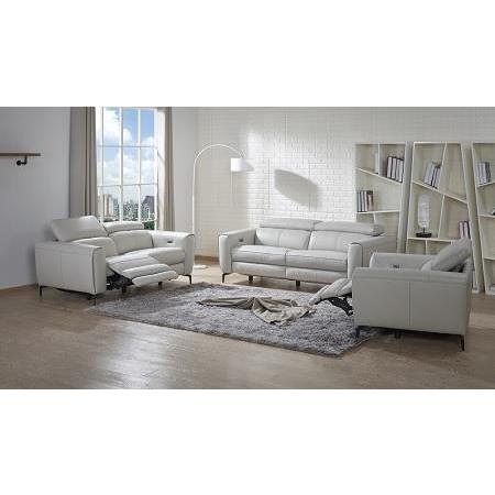 J&M Furniture Lorenzo 3 Piece Living Room Set in Light Grey