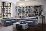 J&M Furniture Lorenzo Loveseat in Blue Grey