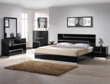 J&M Furniture Lucca 3 Piece Platform Bedroom Set in Black Lacquer