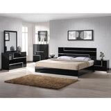 J&M Furniture Lucca 5 Piece Platform Bedroom Set in Black Lacquer