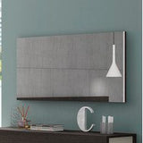 J&M Furniture Maia Mirror in Light Grey & Wenge