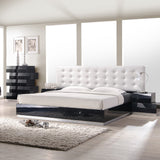 J&M Furniture Milan 3 Piece Platform Bedroom Set in Black Lacquer