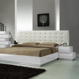 J&M Furniture Milan 5 Piece Platform Bedroom Set in White Lacquer