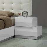 J&M Furniture Milan Right Facing Nightstand in White Lacquer