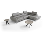 J&M Furniture Mood Grey Leather Sectional Right Hand Facing