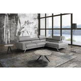 J&M Furniture Mood Grey Leather Sectional Right Hand Facing