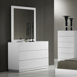 J&M Furniture Naples 5 Piece Platform Bedroom Set in White Lacquer