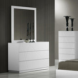 J&M Furniture Naples Dresser w/ Mirror in White Lacquer