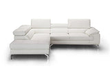 J&M Furniture Nila Premium Leather Sectional In Left Facing Chaise in White