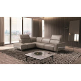 J&M Furniture Ocean Grey Leather Sectional Left Hand Facing in Grey