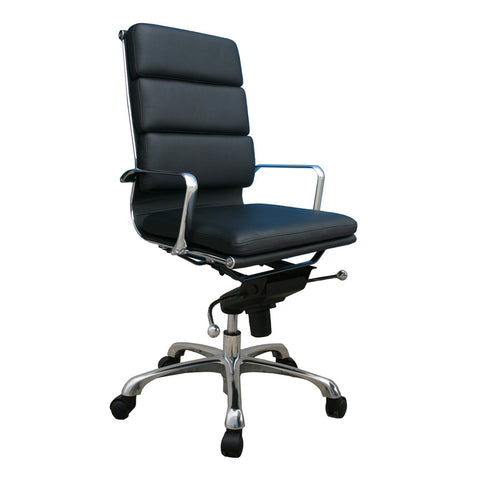 J&M Furniture Plush Black High Back Office Chair