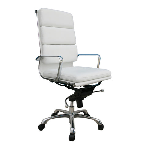 J&M Furniture Plush White High Back Office Chair