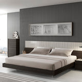 J&M Furniture Porto 6 Piece Platform Bedroom Set in Light Grey & Wenge