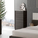 J&M Furniture Porto 6 Piece Platform Bedroom Set in Light Grey & Wenge