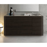 J&M Furniture Porto Dresser w/ Mirror in Light Grey & Wenge
