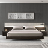 J&M Furniture Porto Nightstand in Light Grey & Wenge