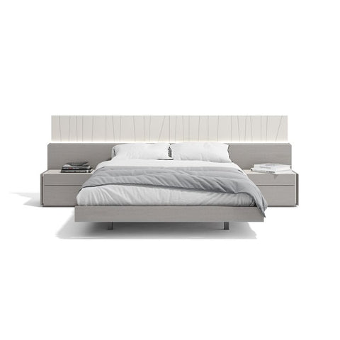 J&M Furniture Porto Platform Bed in Grey