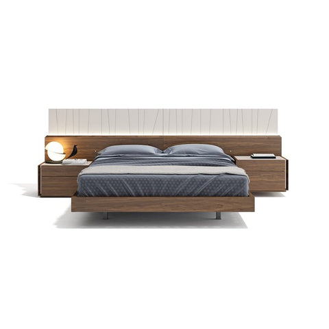 J&M Furniture Porto Platform Bed in Walnut