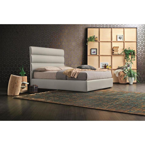 J&M Furniture Sir Upholstered Platform Bed In Light Grey