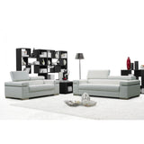 J&M Furniture Soho 2 Piece Living Room Set in White Leather