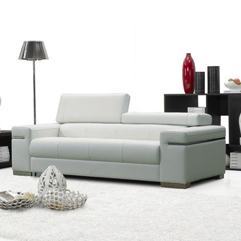 J&M Furniture Soho Sofa in White Leather