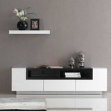 J&M Furniture TV Stand 002 in White High Gloss & Dark Oak