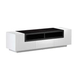 J&M Furniture TV Stand 002 in White High Gloss & Dark Oak