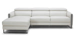J&M Furniture Vella Premium Leather Sectional Left Hand Facing in Light Grey