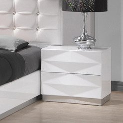 J&M Furniture Verona Nightstand in White Lacquer
