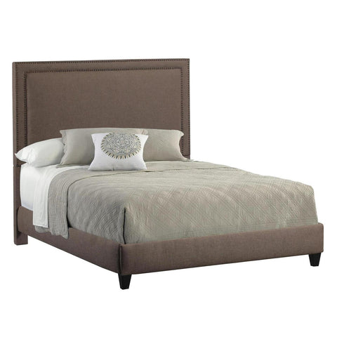 Leffler Brookside Upholstered Bed with Nail Heads in Lisburn Rattan