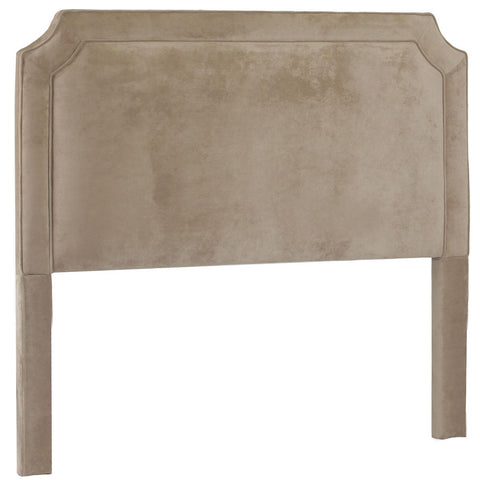 Leffler Manor Upholstered Belgrave Shape with Welting Headboard in Donna Coffee