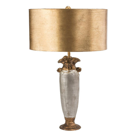 Lucas & McKearn Bienville Table Lamp in Gold and Silver with Gold Drum Shade