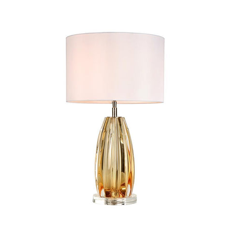 Lucas & McKearn Cognac Amber Finished Glass Accent Table Lamp