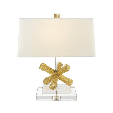 Lucas & McKearn Jackson Square Geometric Accent Table Lamp in Gold