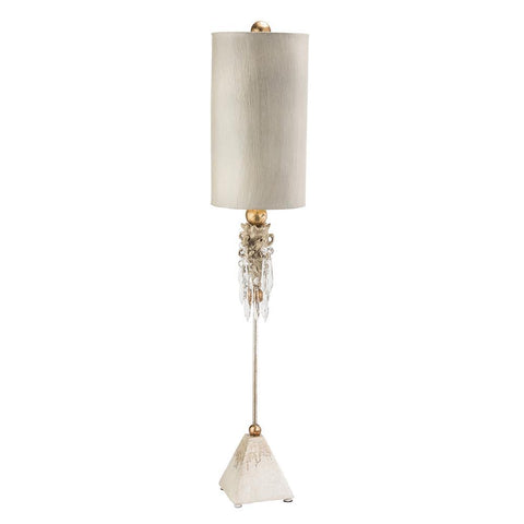 Lucas & McKearn Madison Tall Buffet Table Lamp with Crystal in Gold and Silver