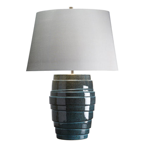 Lucas & McKearn Neptune Table Lamp Wrapping and Green Blue Glaze Ceramic Glass