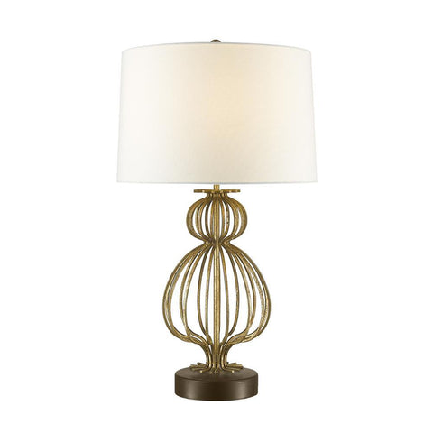 Lucas & McKearn Sun King Buffet Table Lamp in Distressed Gold and Crystal By Lucas McKearn
