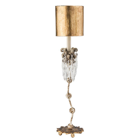 Lucas & McKearn Venetian Crystal and Distressed Finished Accent Table Lamp