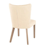 Lumisource Addison Contemporary Dining Chair in Ash Brown Wooden Legs and Light Brown Fabric - Set of 2