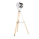 Lumisource Ahoy Industrial Floor Lamp in Natural Wood and Antique Metal