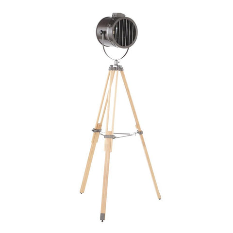 Lumisource Ahoy Industrial Floor Lamp in Natural Wood and Antique Metal