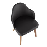 Lumisource Ahoy Mid-Century Chair in Walnut and Black Faux Leather
