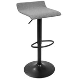 Lumisource Ale XL Contemporary Adjustable Barstool in Black with Polyester Fabric - Set of 2