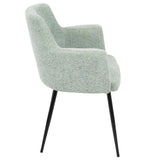 Lumisource Andrew Contemporary Dining/Accent Chair in Black with Seafoam Green Fabric - Set of 2