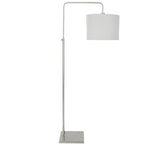 Lumisource Apollo Industrial Floor Lamp in Brushed Nickel with Grey Shade