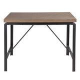 Lumisource Arbor Industrial Counter Table in Antique Metal and Brown Wood-Pressed Grain Bamboo