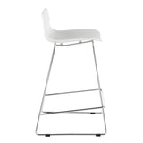 Lumisource Arrow Contemporary Counter Stool in White - Set of 2